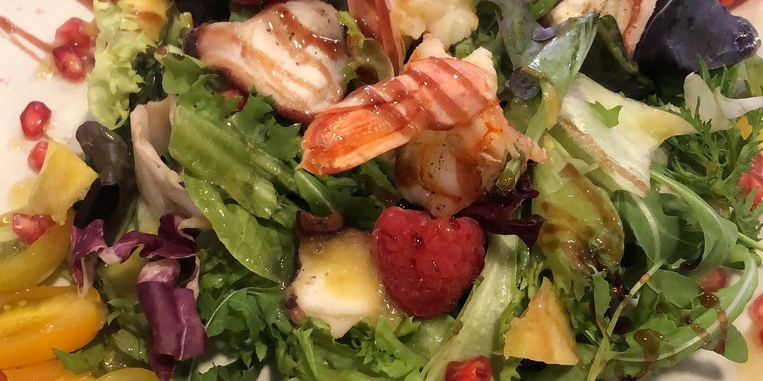 Verona con langostinos y pulpo